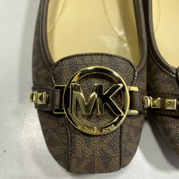 NEW MICHAEL KORS Womens Fulton Studded Moccasins Size 7M Flat Round Toe Brown - Picture 5 of 7